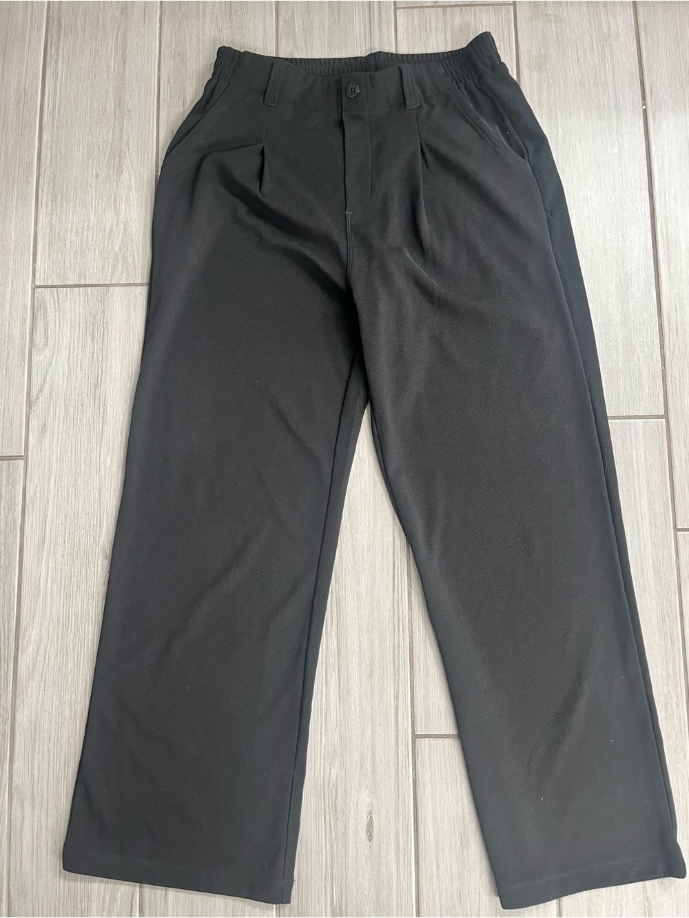 Stretchy Wide Leg Dress Pants Black Size Medium Ewedoos